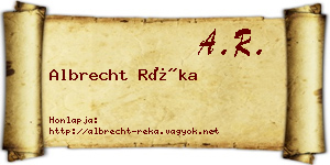 Albrecht Réka névjegykártya